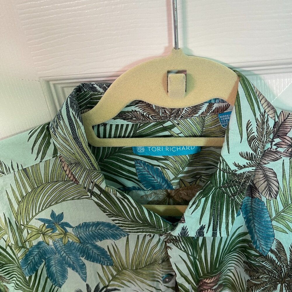 Tori Richard Hawaiian Shirt Cotton Lawn Floral Multicolor Button Up Men's XL